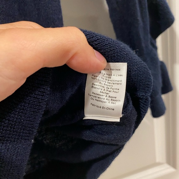 Talbots Navy Blue Long Sleeve 100% Merino Wool small - Picture 6 of 6